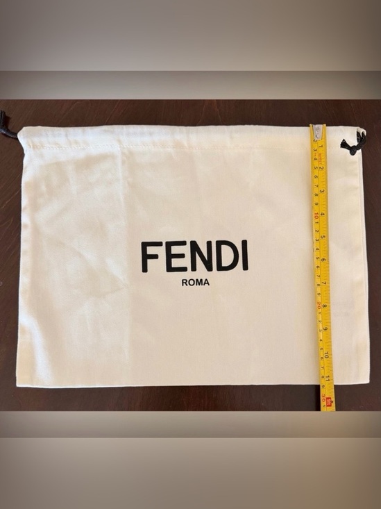 Fendi Accessories - Fendi White Canvas Logo Dust bag with Black logo 15x11